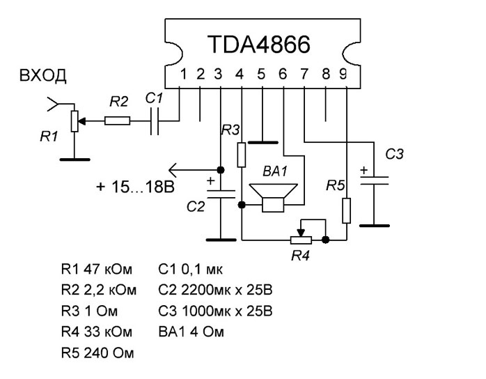 Tda8945s схема включения